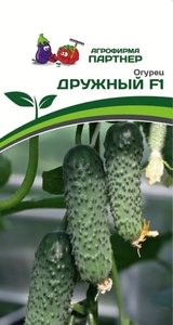 Огурец Дружный F1 10 шт, плоды сочные, сладкие, без горечи и пустот,лёжкие, хорошо транспортируются,стрессоустойчив, подходит для выращивания на всех типах почв. Партнёр